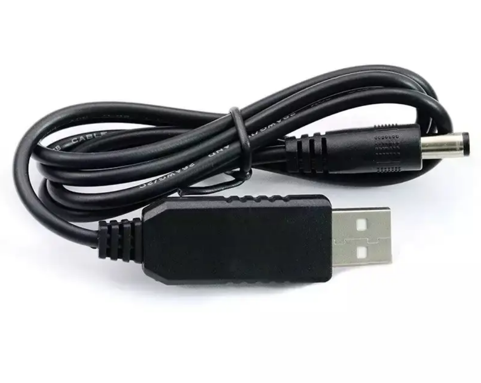 Кабель c преобразователем USB 5 V - DC 5.5-2.1 9 V для роутера/видеокамеры (1771345261)