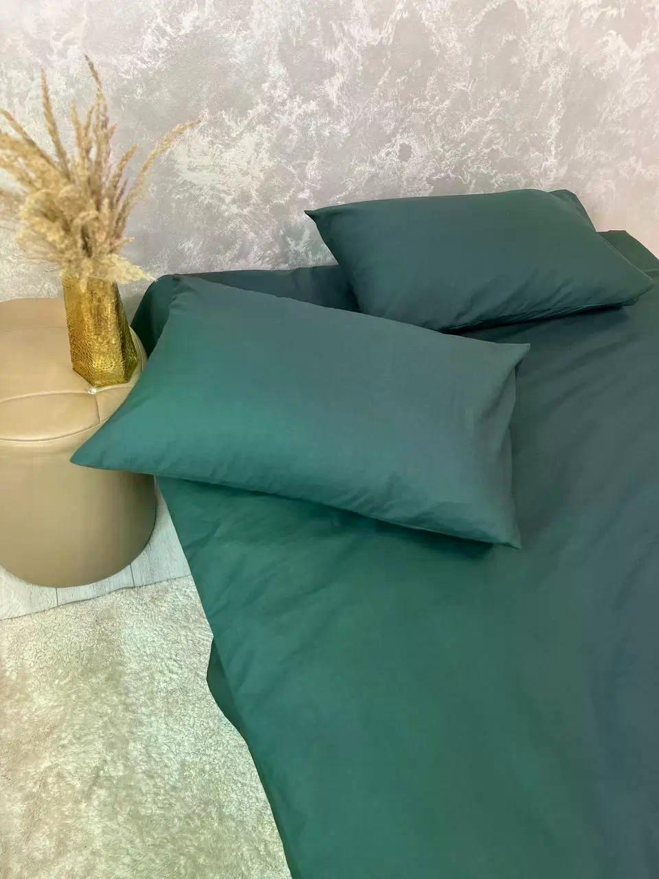 Комплект постельного белья семейный хлопок 150х210 см наволочка 2х50х70/70х70 см Изумрудный (П4К-Post-rus-0035-04) - фото 6