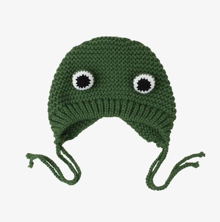 Шапка теплая вязаная Лягушонок унисекс - фото 4