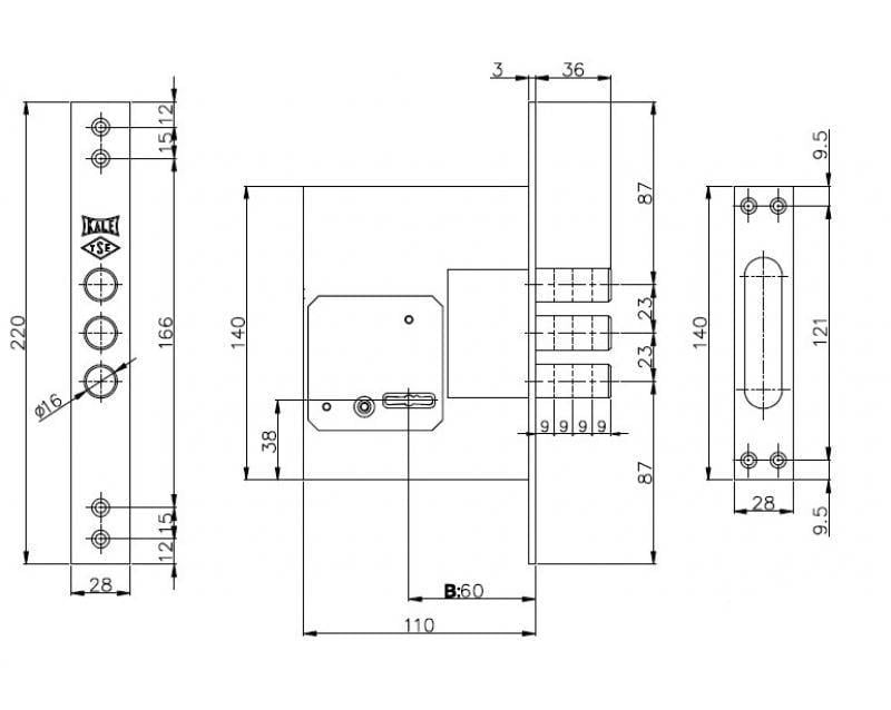 Замок сувальдний Kale Kilit 257/L Нікель - фото 4