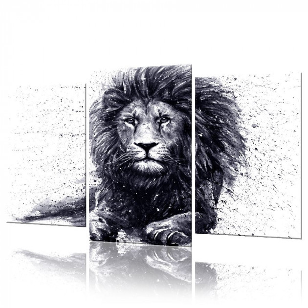 Картина модульная 3 части ArtStar Лев 120х180 см ADJ0020