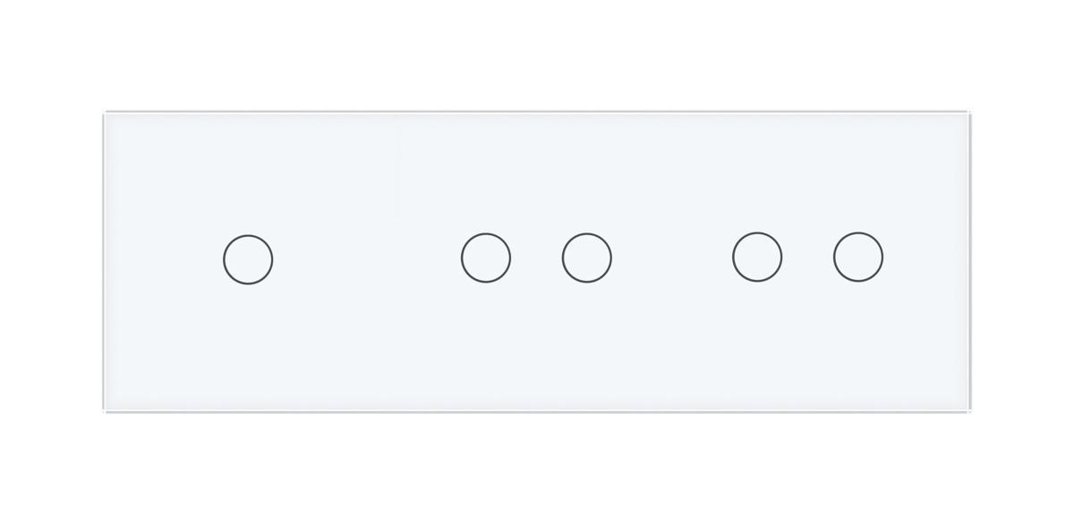 Вимикач сенсорний Livolo 5 каналів 1-2-2 скляний Білий (VL-C701/C702/C702-11) - фото 2
