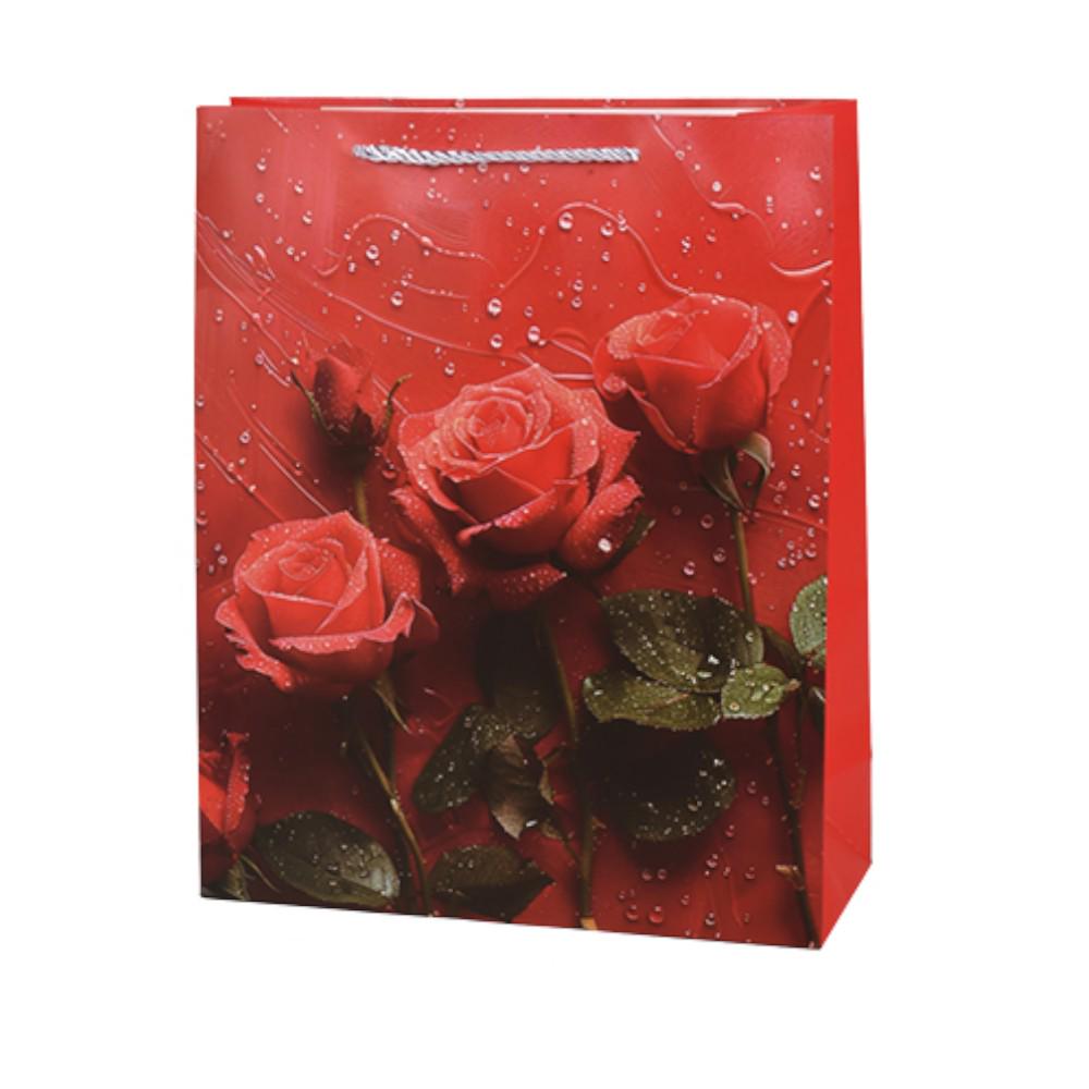 Подарунковий пакет Roses R34448-L 31х40х12 см Червоний