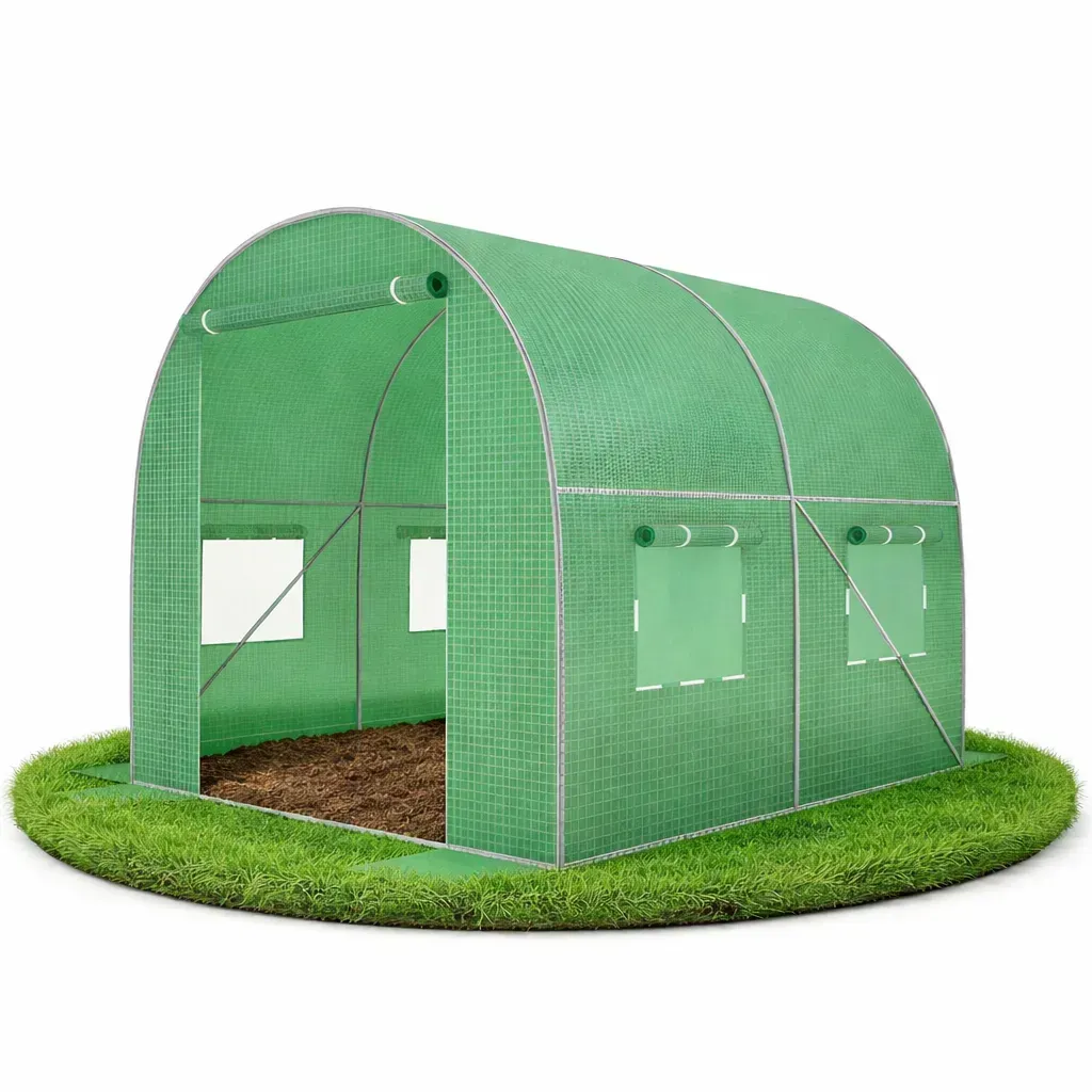 Садовая теплица с окнами армированная пленка UV-4 4 м2 2х2х2 м Зеленый
