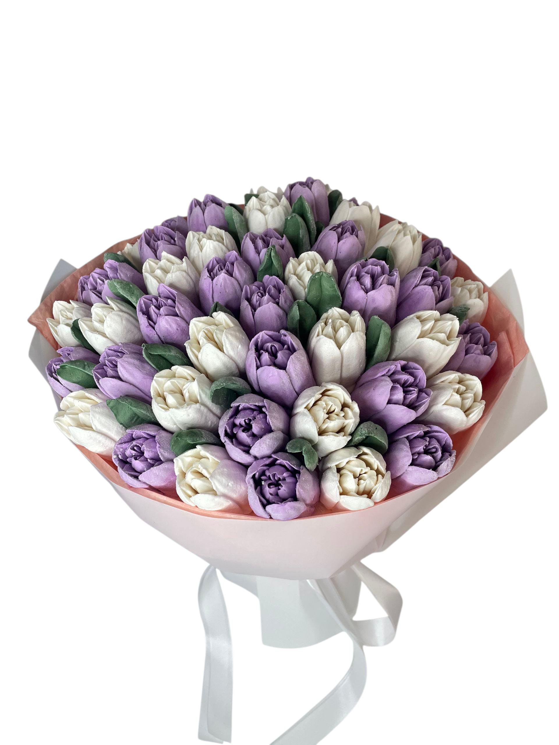 Букет зефірних квітів ручної роботи 25 см (30317728)