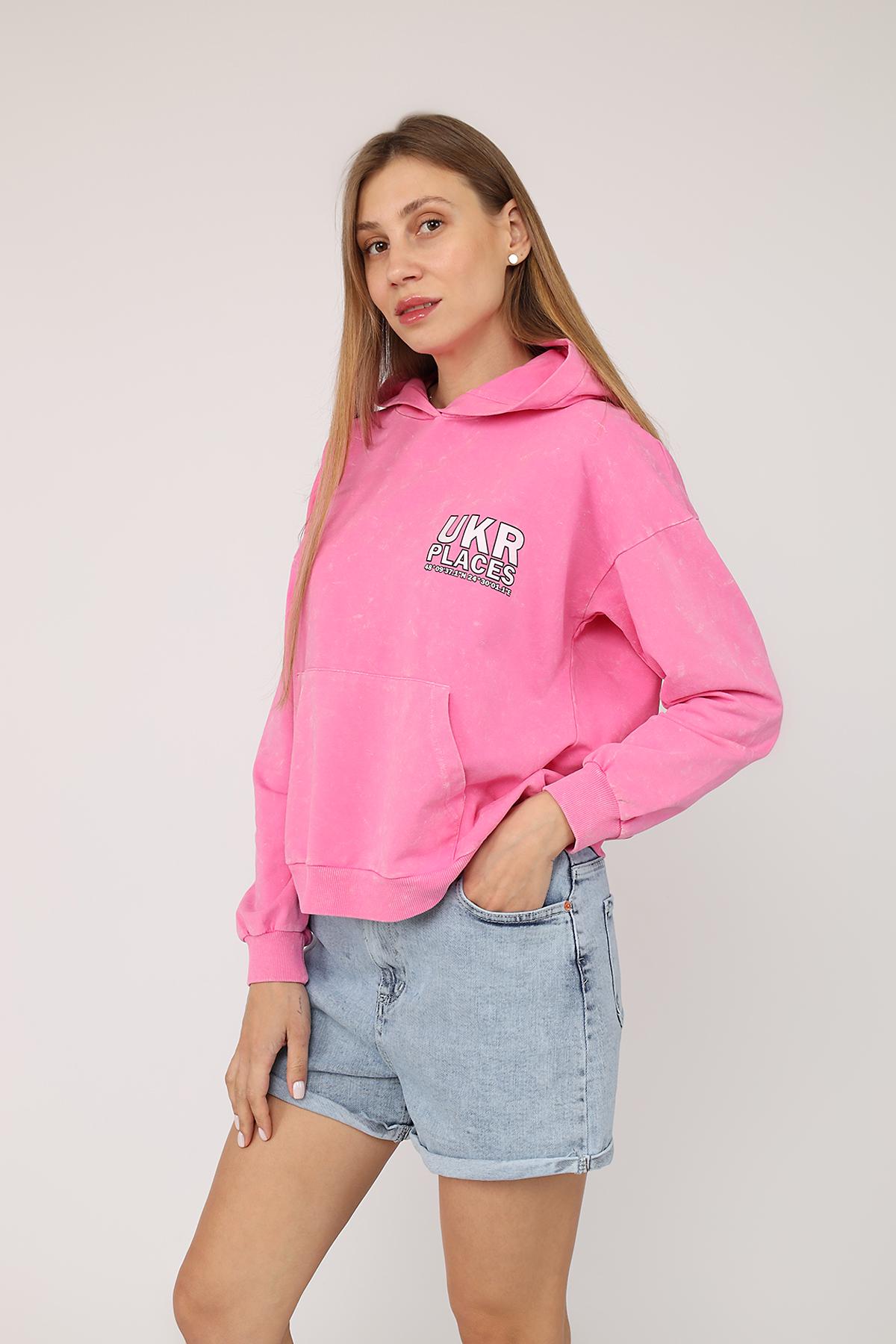 Худи женский ЦБ-00274619 р. 42 Розовый (SKT001059051) - фото 3
