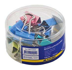 Біндери Buromax 19 мм 12 шт. Різнокольоровий (BM.5355)