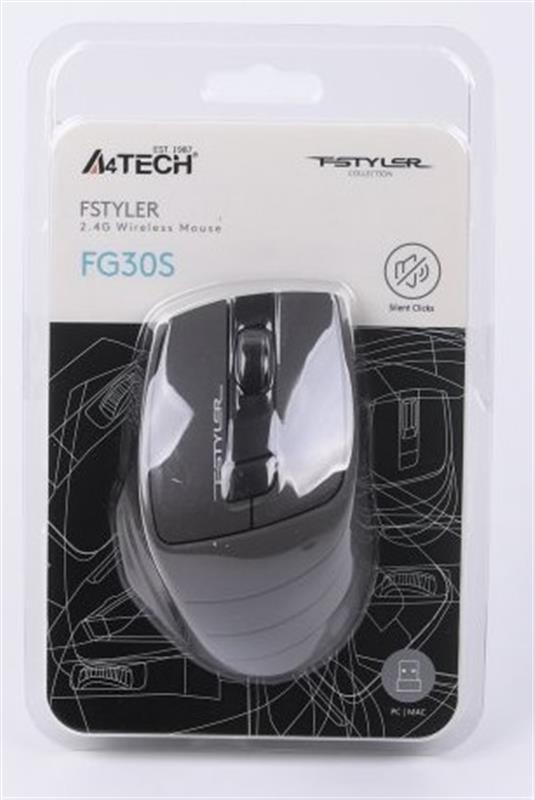Компьютерная мышка беспроводная A4Tech FG30S Black/Grey (26449069) - фото 9 Компьютерная мышка беспроводная A4Tech FG30S Black/Grey (26449069) - фото 9