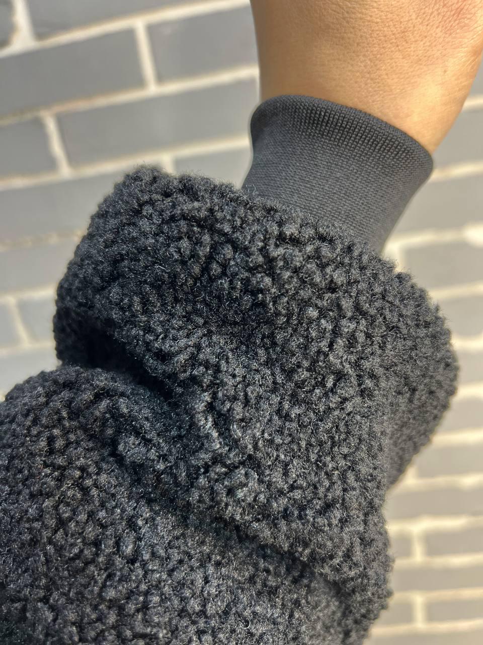 Куртка женская DARK SNOW 2355 стеганая ркува искусственный мех с капюшоном увеличенные размеры р. 56 Черный (1315) - фото 8