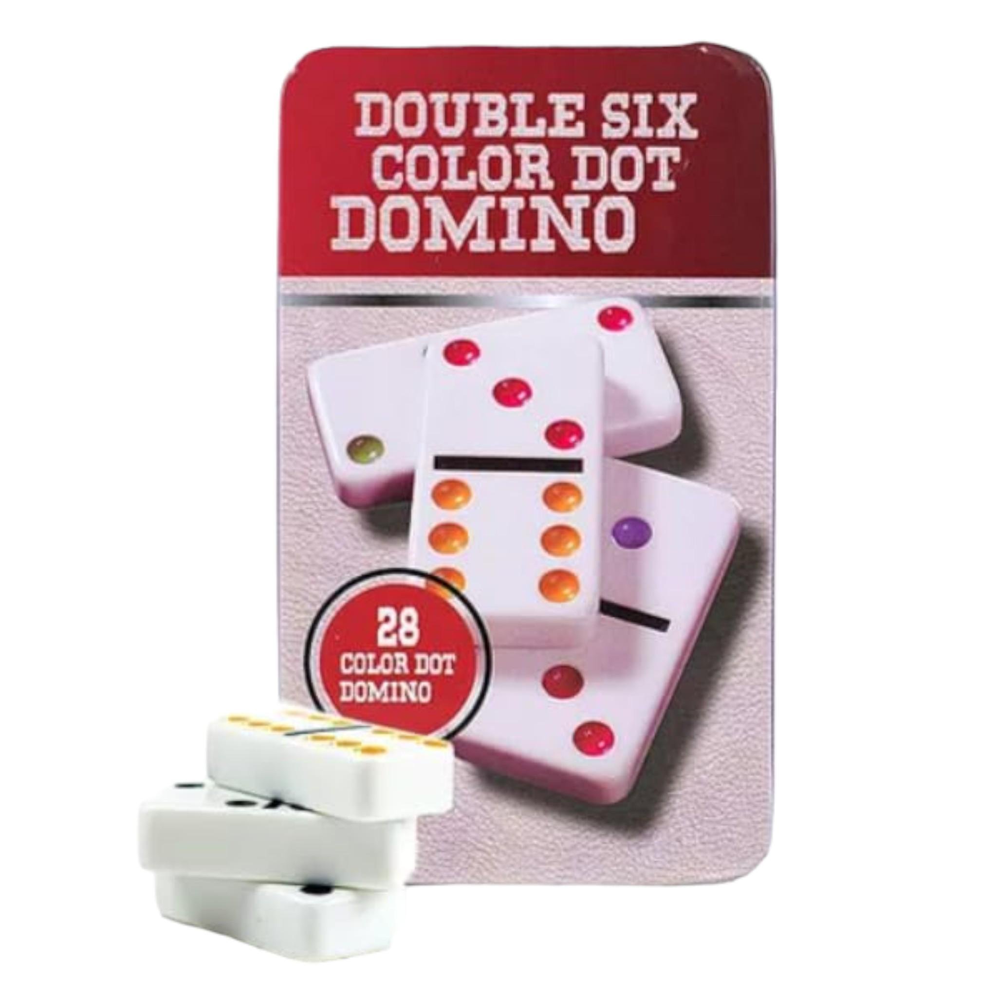 Настольная игра Double Six Dot Dominoes Set в жестяном боксе - фото 2