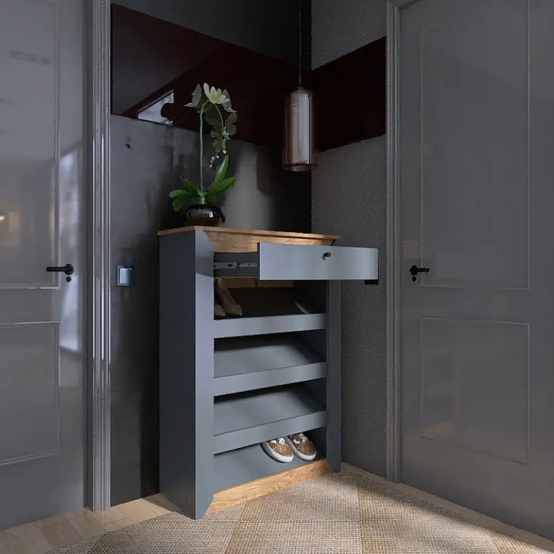 Тумба для обуви Эверест Нордик 800 Графит/Дуб крафт золотой (26843916) - фото 4