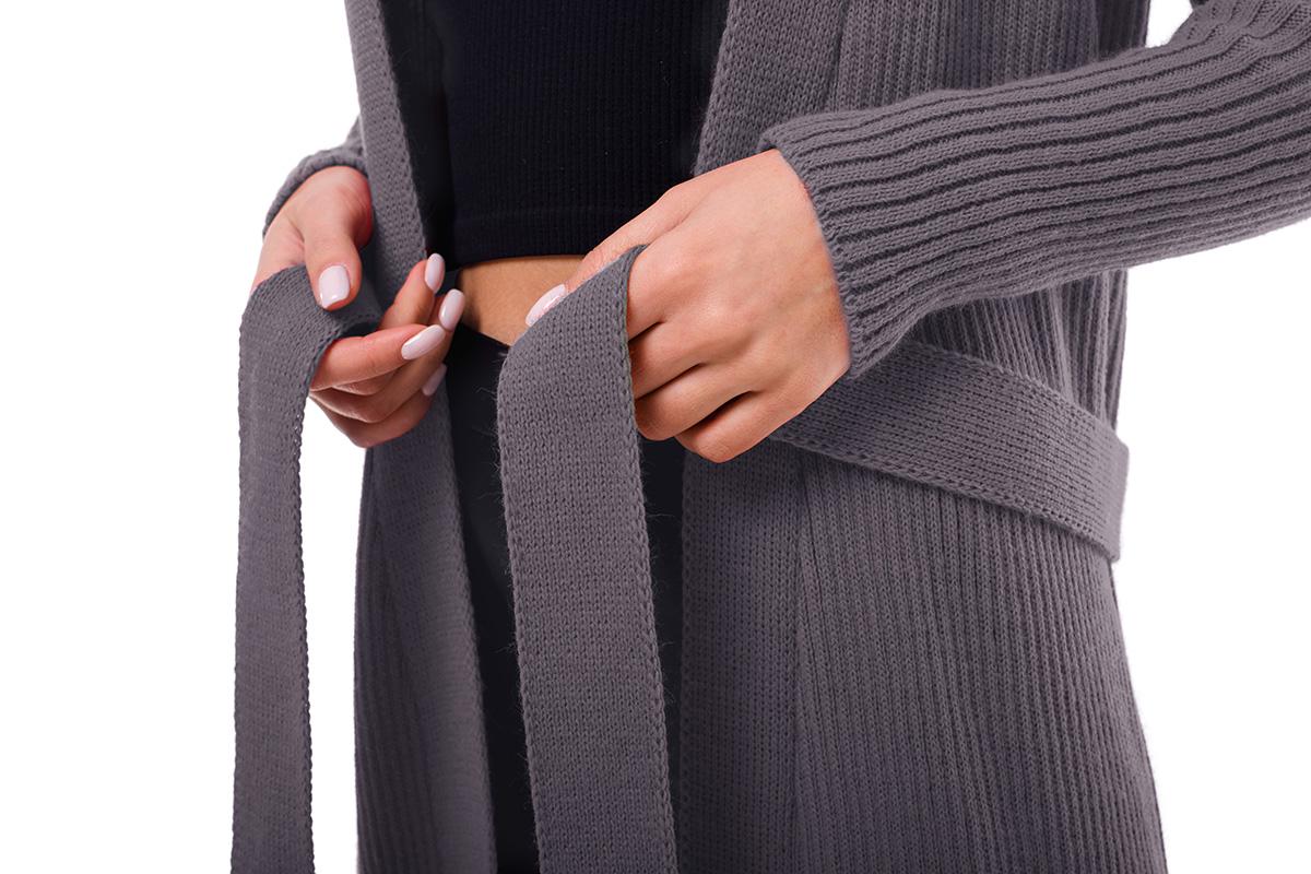 Кардиган SVTR вільний міді р. 42-46 Сірий (407) - фото 3 Кардиган SVTR вільний міді р. 42-46 Сірий (407) - фото 3