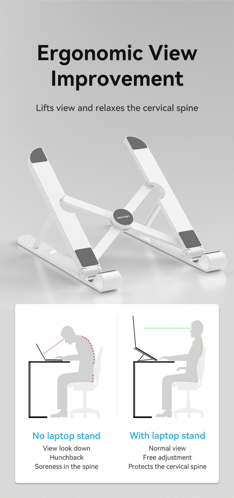 Підставка Vention для ноутбуку складана Білий (KDNW0) - фото 3