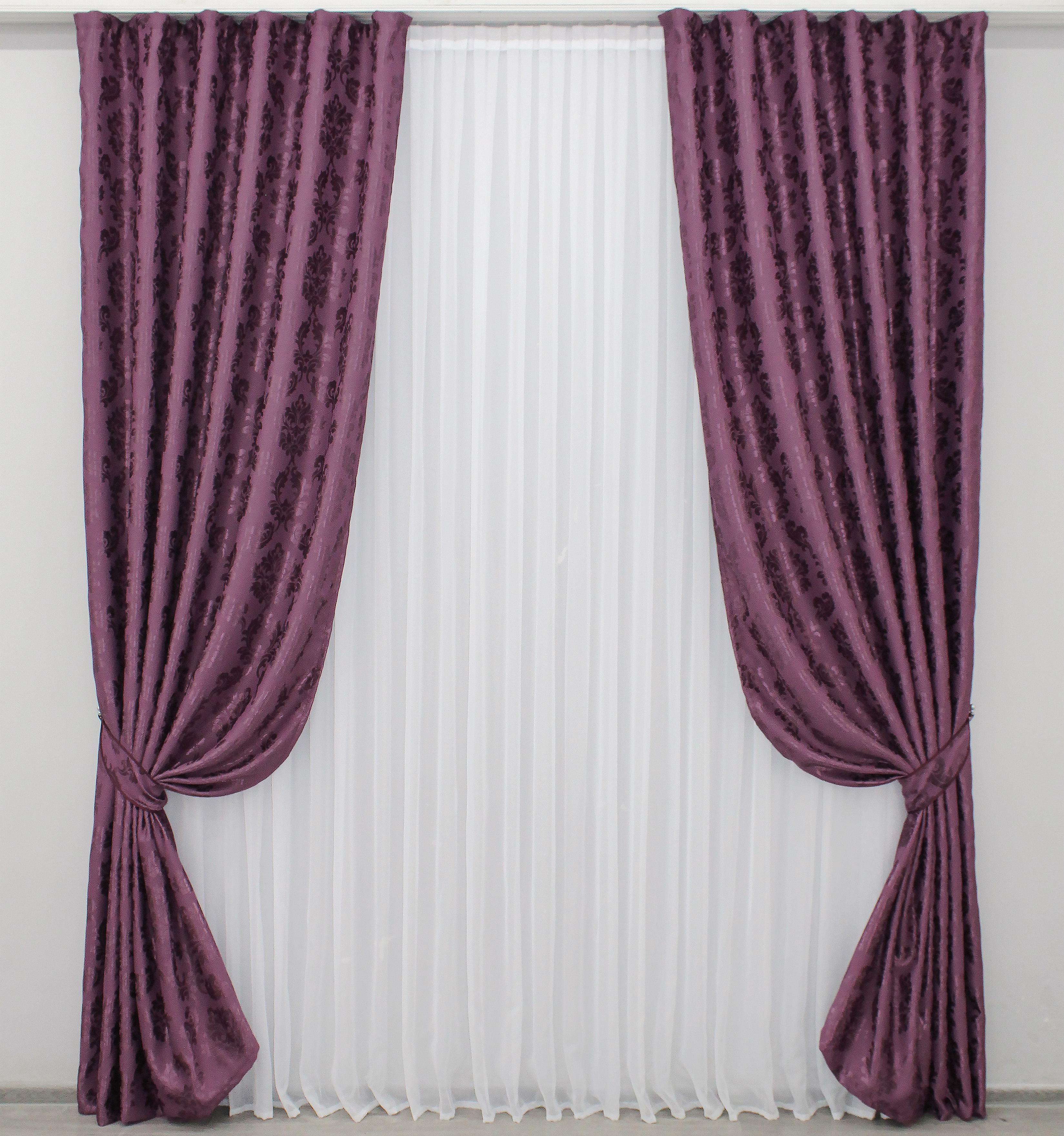 Комплект штор VR-Textil № 1251ш блэкаут 150х270 см 2 шт. Баклажанный (33-0087)