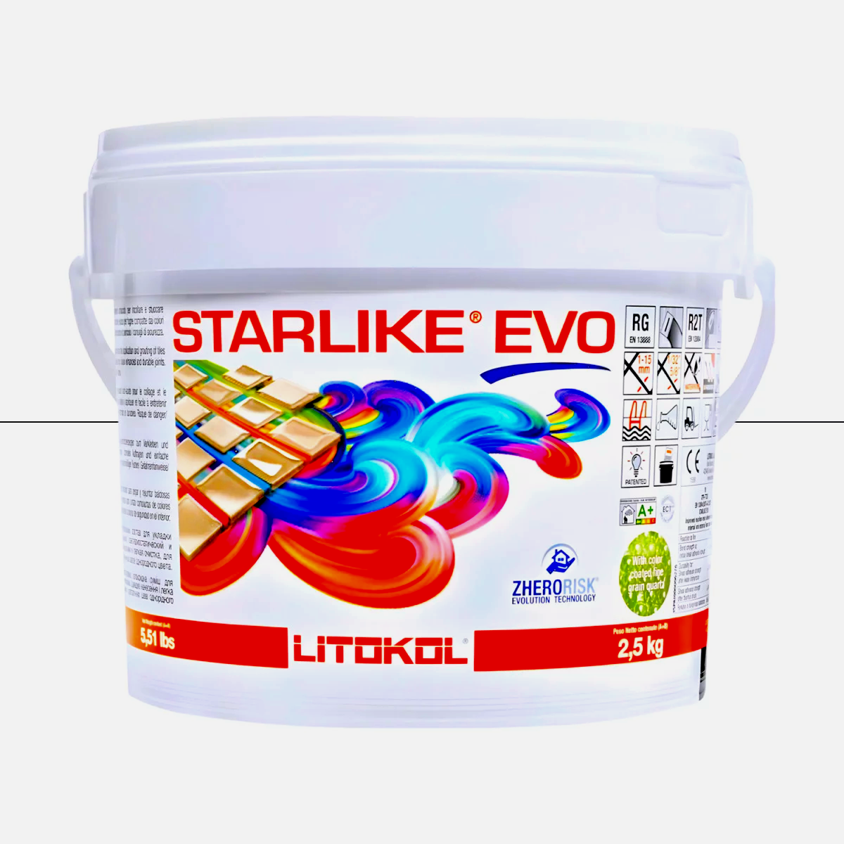 Затирка для плитки Litokol Starlike EVO 100 двокомпонентна епоксидна 2,5 кг Екстра білий