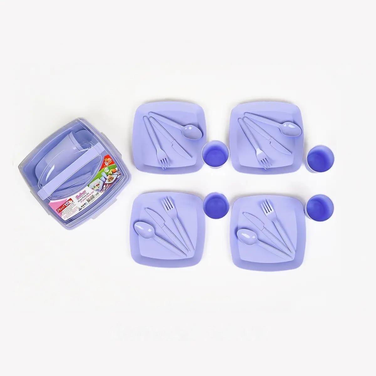 Набор посуды для пикника на 6 персон 32 пр. Фиолетовый (9572700) Набор посуды для пикника на 6 персон 32 пр. Фиолетовый (9572700)