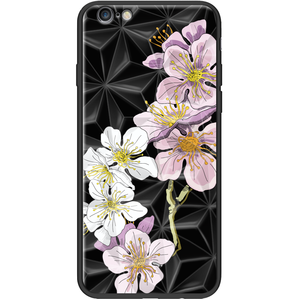 Чехол Boxface iPhone 6 Cherry Blossom Черный силикон с призмой (24523-cc4-37854)