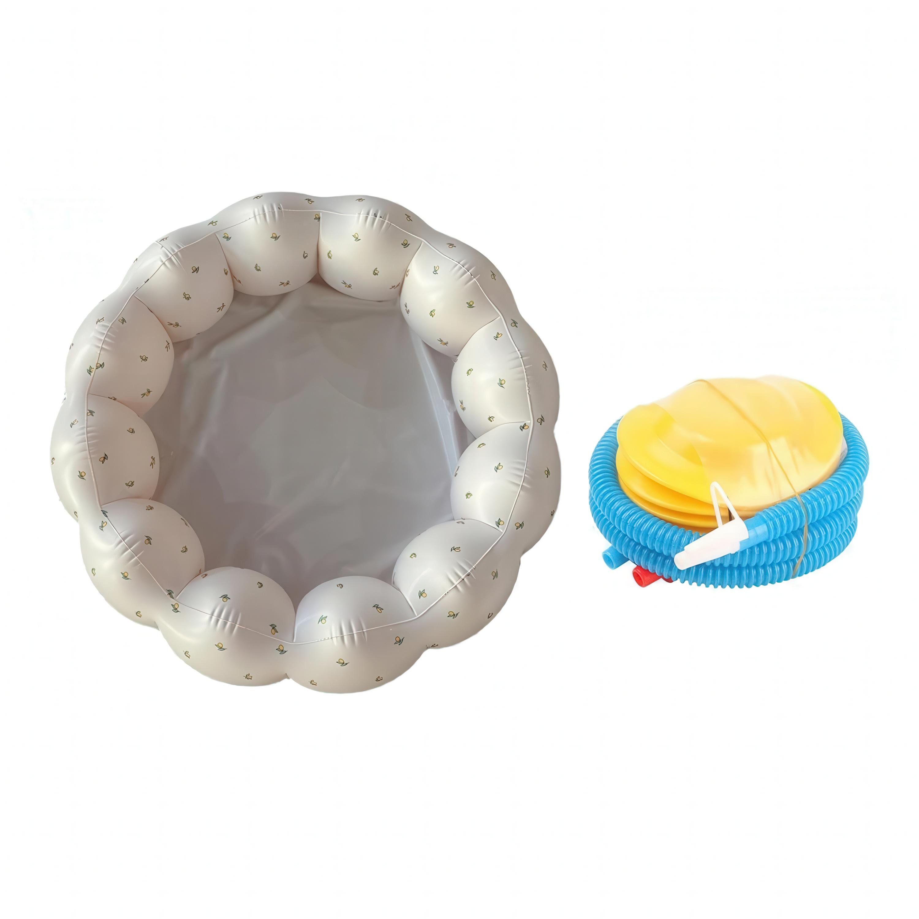 Бассейн надувной для малышей с насосом 90х25 см Белый (28678919)