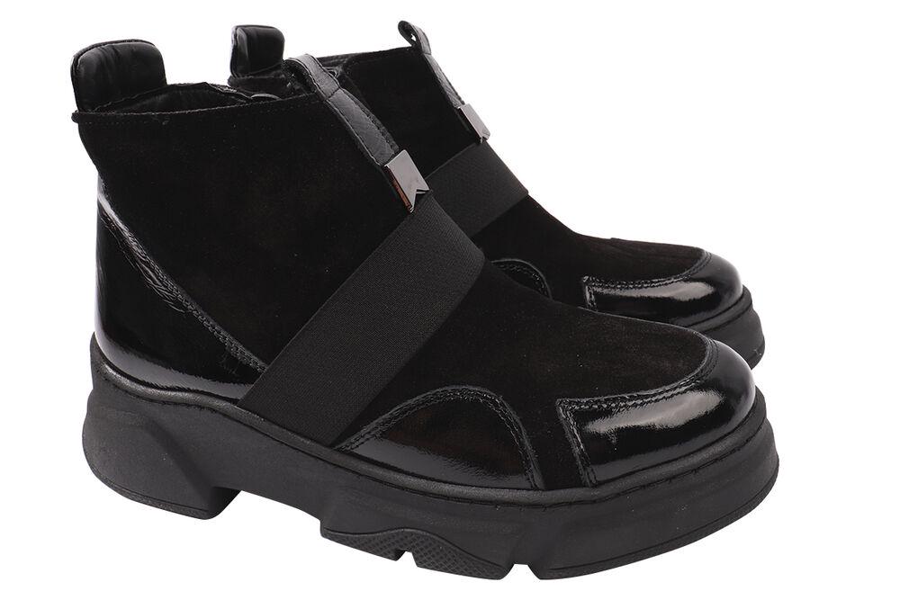 Ботинки женские Guero из замши на платформе р. 39 Черный (374-21ZHC)