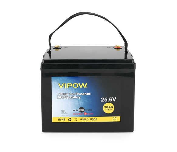 Аккумуляторная батарея Vipow LiFePO4 25,6V 30 Ah со встроенной ВМS платой 25A (17730)