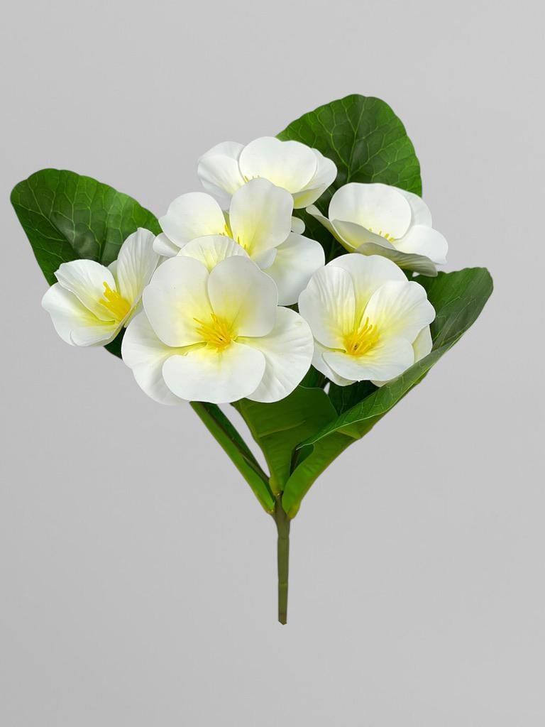 Букет искусственных фиалок из латекса 26 см Белый (К13244)