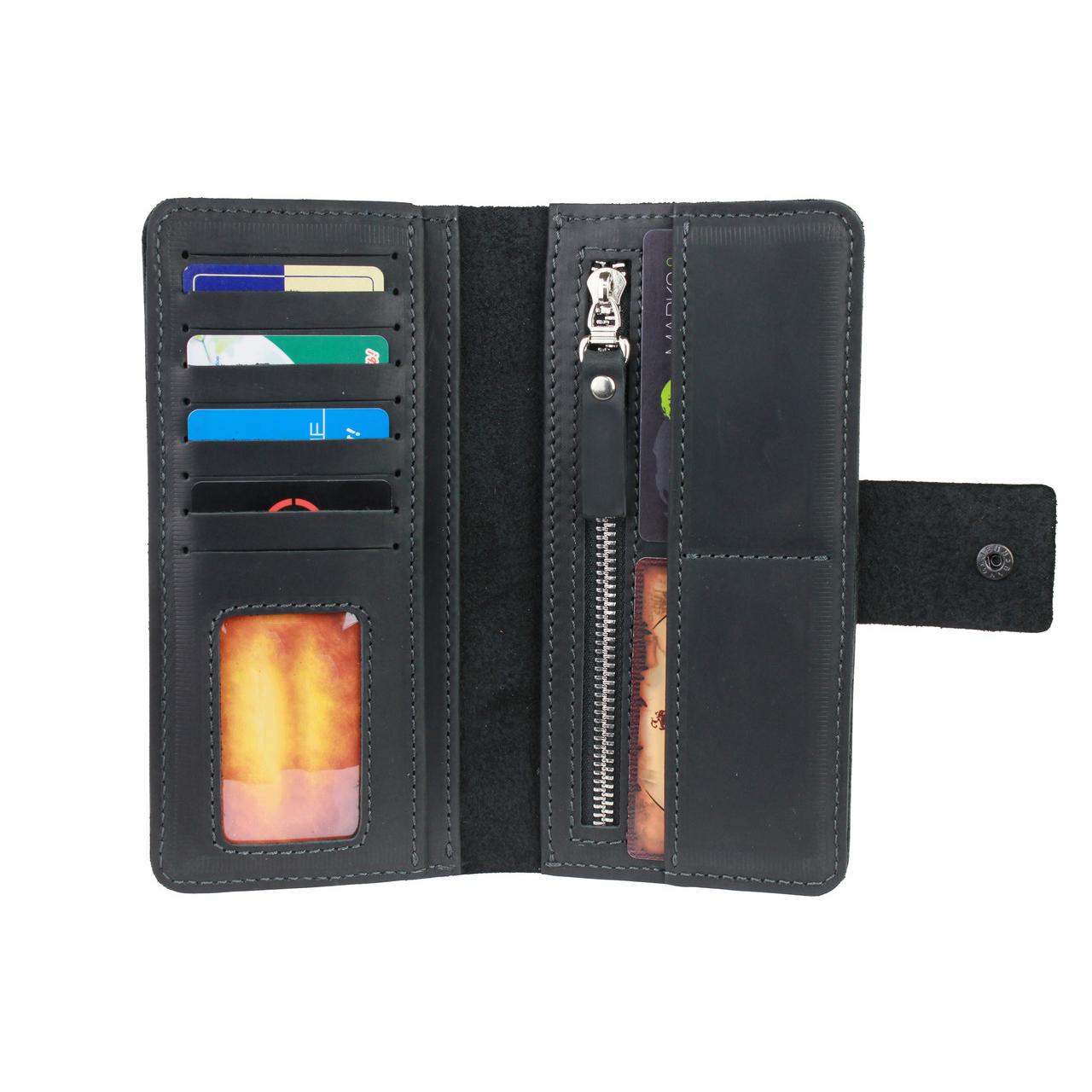 Гаманець FREESKIN шкіряний 19х9,5х1 см Чорний - фото 5 Гаманець FREESKIN шкіряний 19х9,5х1 см Чорний - фото 5