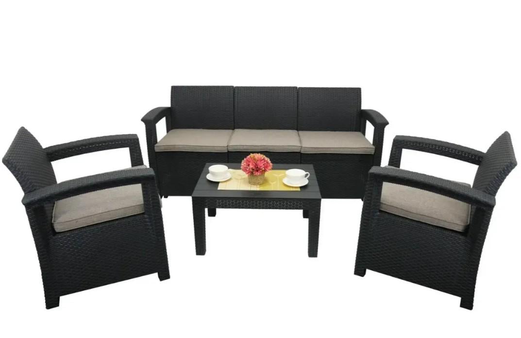 Набор садовой мебели пластиковый Черный