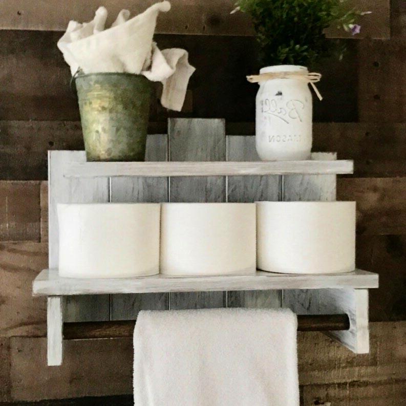 Полка для ванной из дерева Борлер Шебби (ВНП/015821)