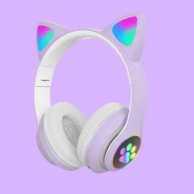 Навушники CAT STN-28 Bluetooth з котячими вушками Бузковий - фото 4