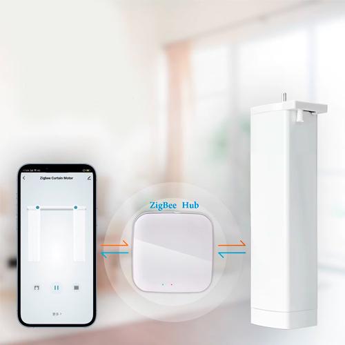 Электропривод-мотор для карниза контроллер Tuya CMD900E ZigBee 22,5 см 2xAAA White (902321) - фото 4