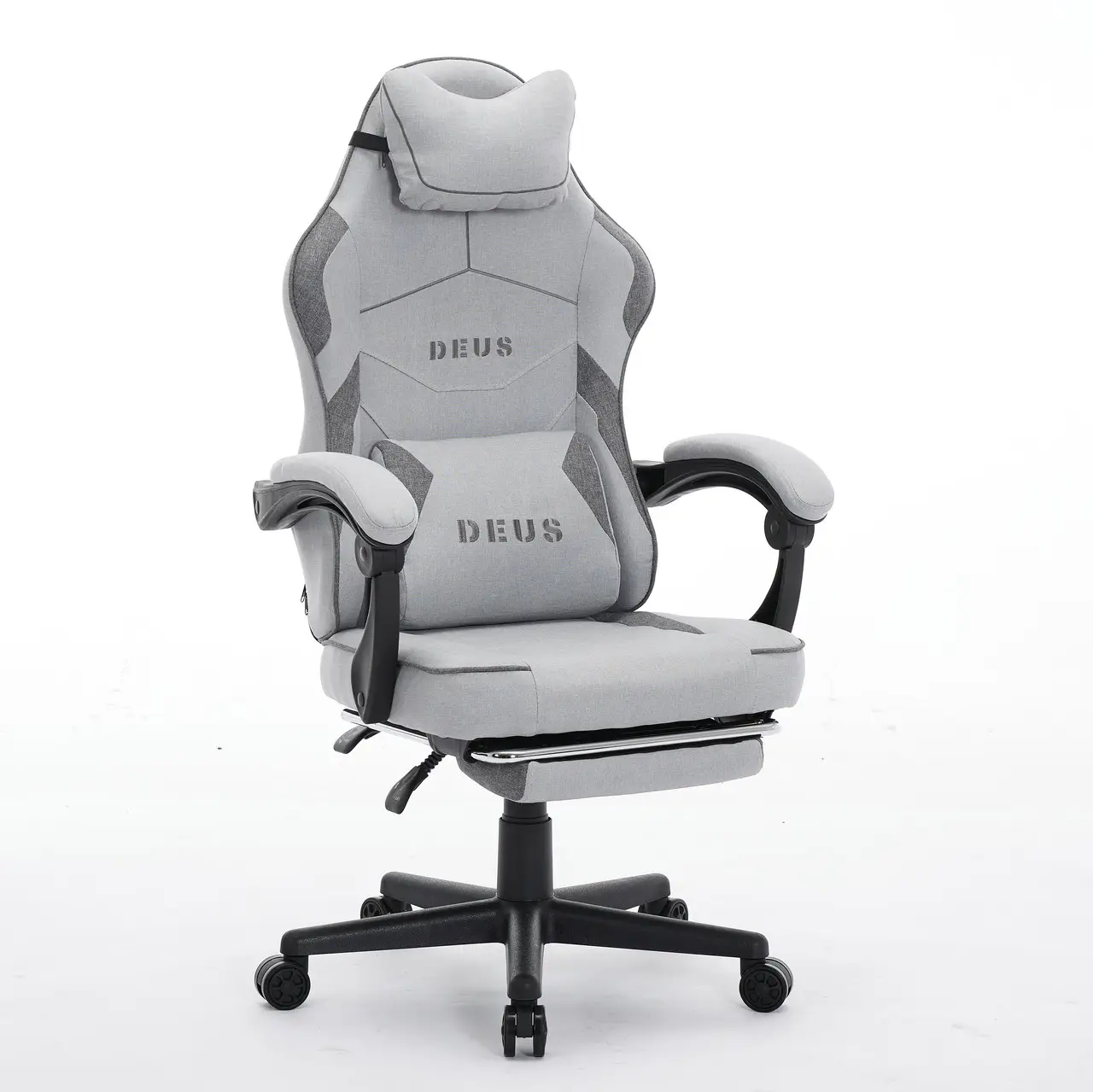 Крісло ігрове комп'ютерне Deus ED09 текстиль з підставкою для ніг Сірий (2979) - фото 1 Крісло ігрове комп'ютерне Deus ED09 текстиль з підставкою для ніг Сірий (2979) - фото 1