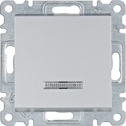 Выключатель универсальный Hager Lumina с подсветкой Серебряный (WL0222)