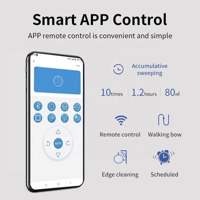 Робот-пылесос Grikey SDJ 3 с баком для воды и приложением для управления 3000 мАч Черный (RT007) - фото 4