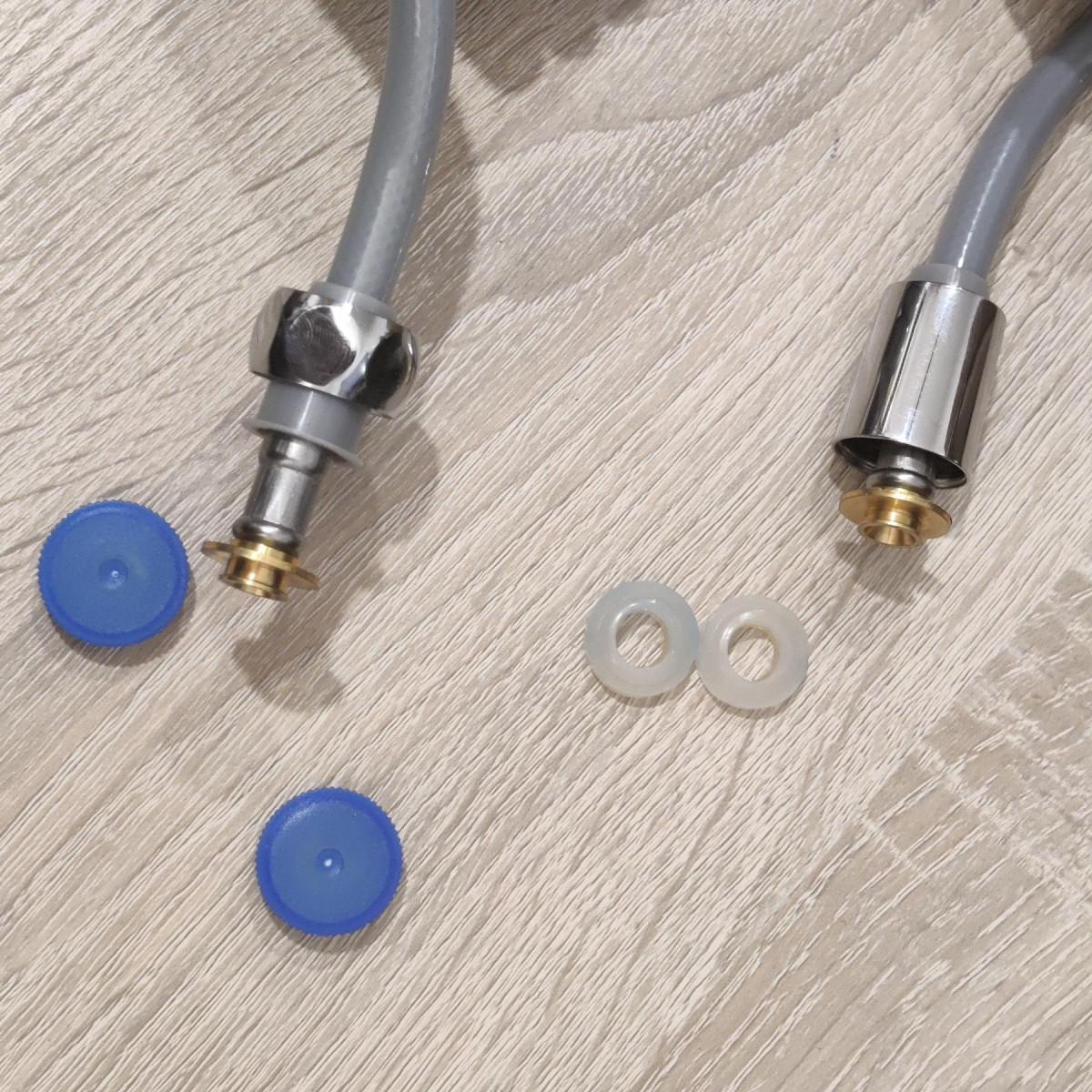 Шланг спіральний Disfact PU-CU з опресованими фітингами для гігієнічного душу 2,5 м Сірий/Хром (3285) - фото 2