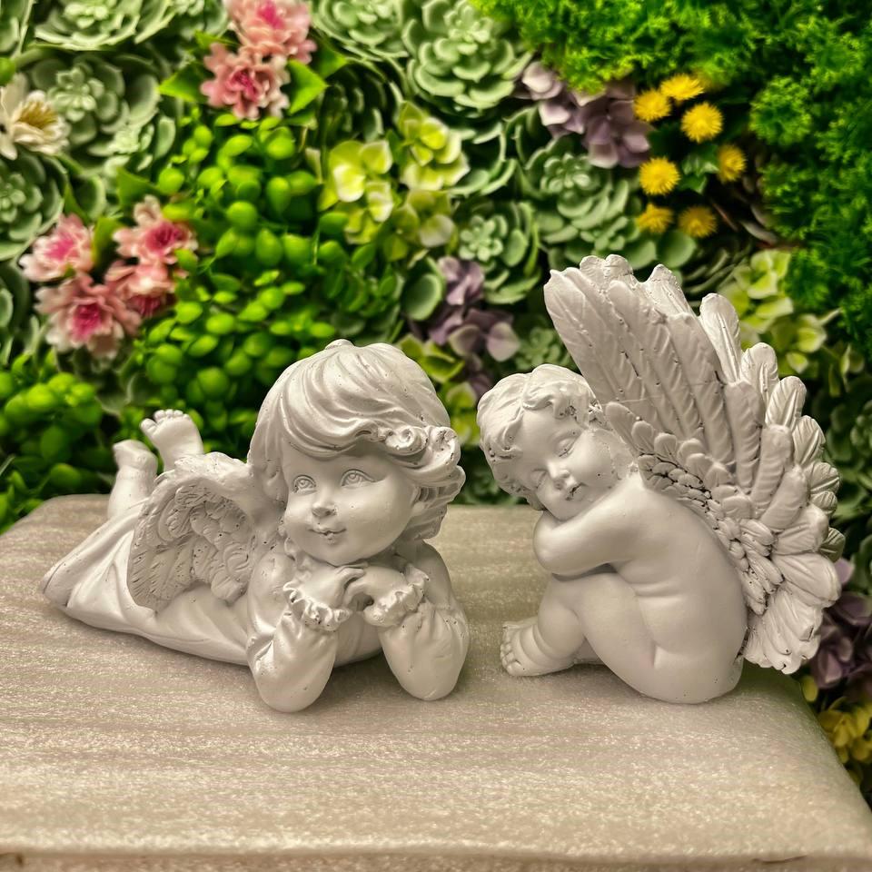 Фігурки дівчинка мрійниця 8x8x13 см та янголятко з крилами (11x6x8 см (29614595)