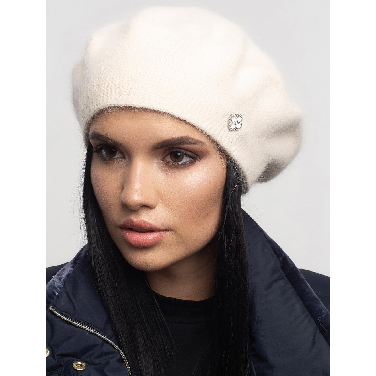 Берет женский одинарный Leks Калина one size Жемчуг