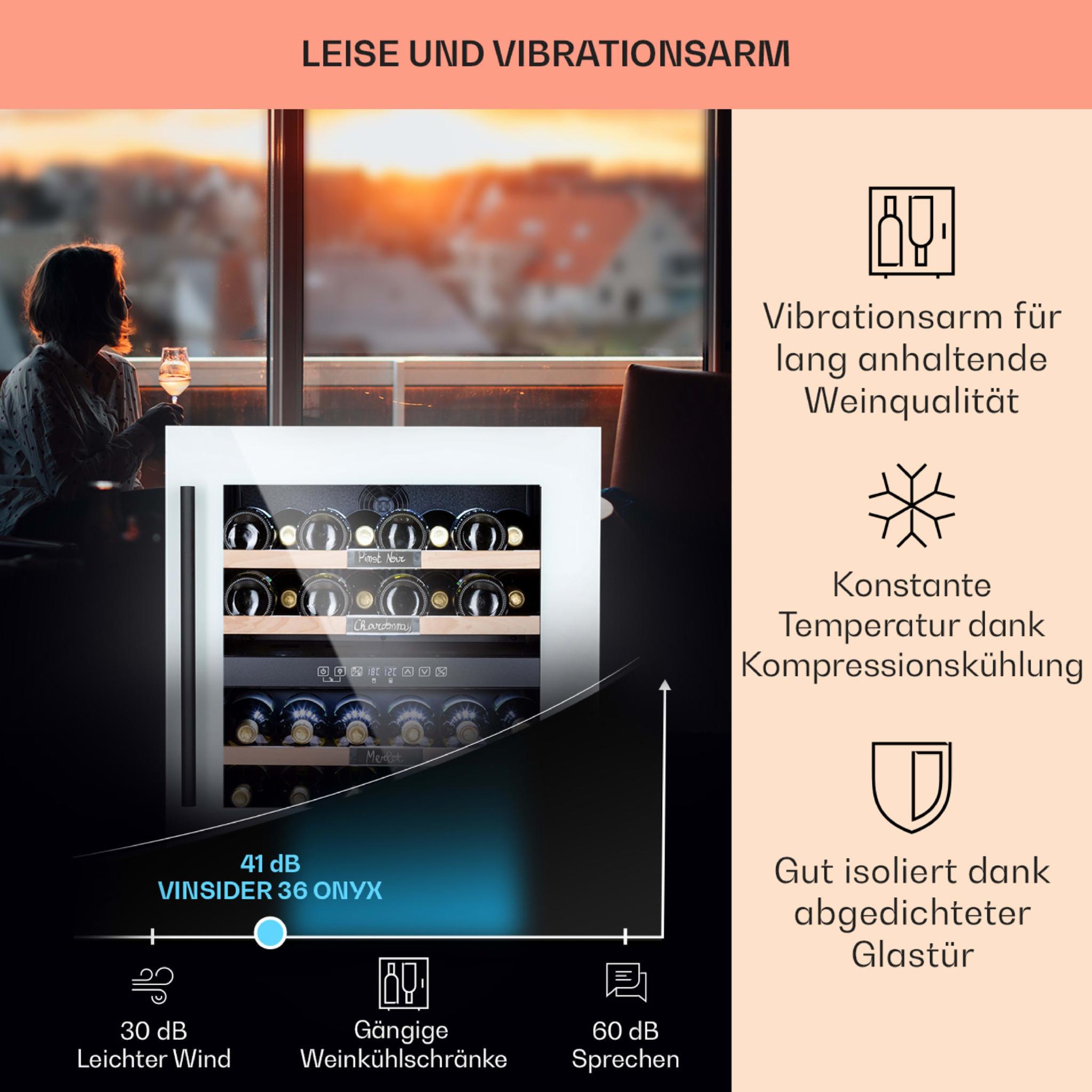 Винный холодильник встраиваемый KLARSTEIN Vinsider 36 Quartz Edition (10038405) - фото 4