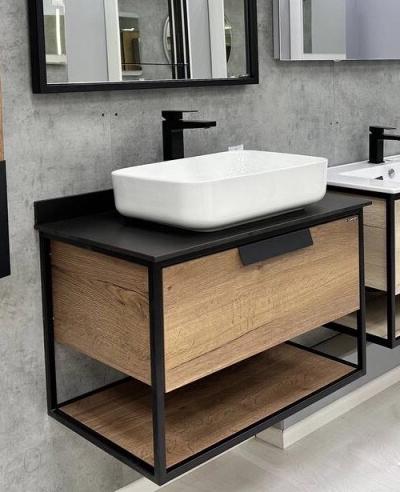 Тумба в ванную комнату под накладной умывальник EcoLoft IN-2217 в стиле лофт (23752019) Тумба в ванную комнату под накладной умывальник EcoLoft IN-2217 в стиле лофт (23752019)