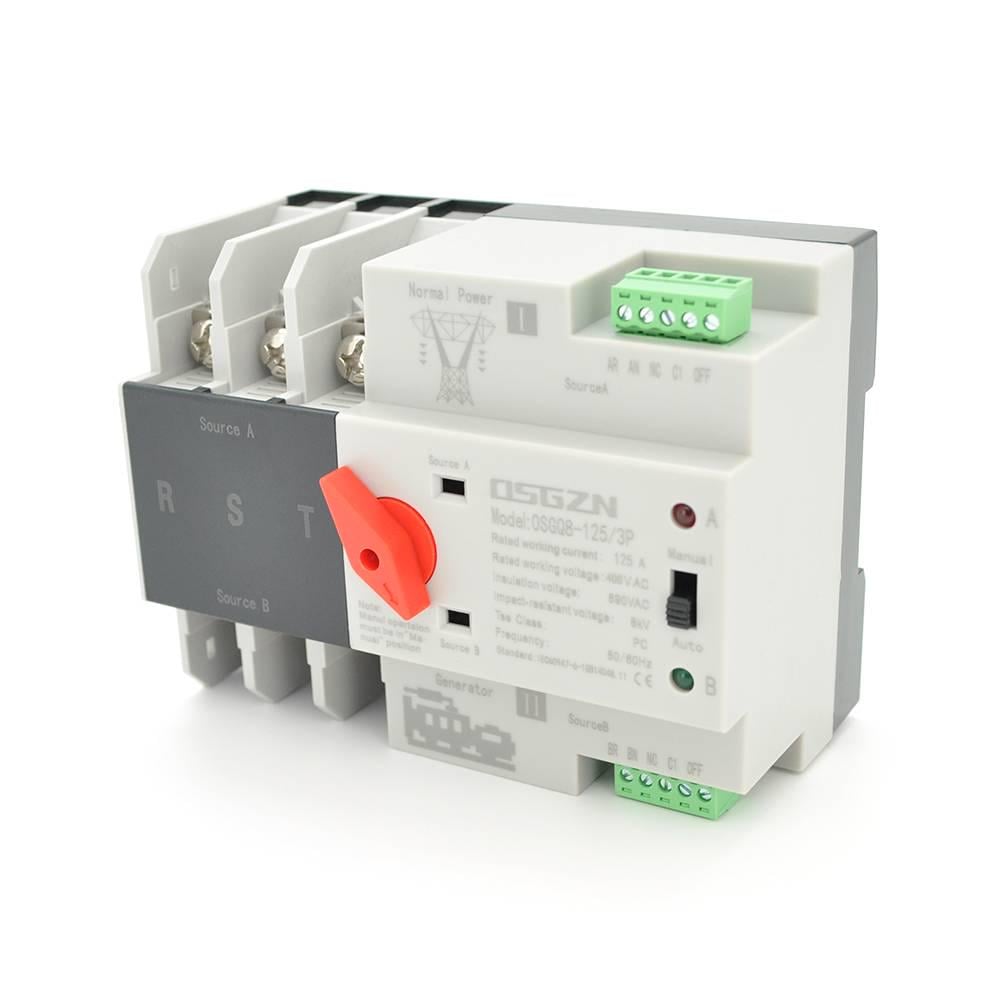 Автомат введення резерву триполюсний OSGQ8-125/3P 230V/125A на DIN-рейку для генераторів (31869)