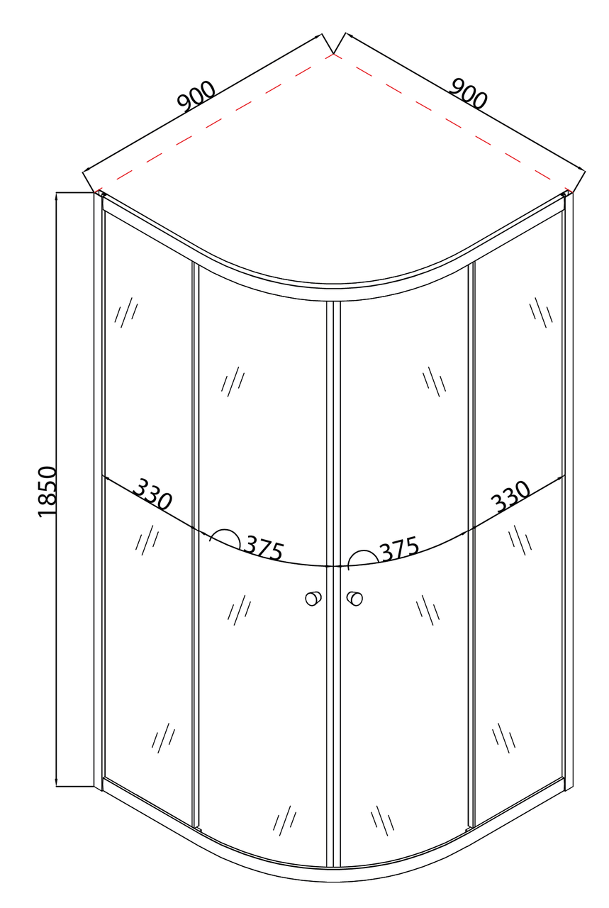 Душевая кабина без поддона MIXXUS PLAIN SC01-90x90x185-GR серое тонированное стекло 4 мм Chrome (MI6900) - фото 3 Душевая кабина без поддона MIXXUS PLAIN SC01-90x90x185-GR серое тонированное стекло 4 мм Chrome (MI6900) - фото 3