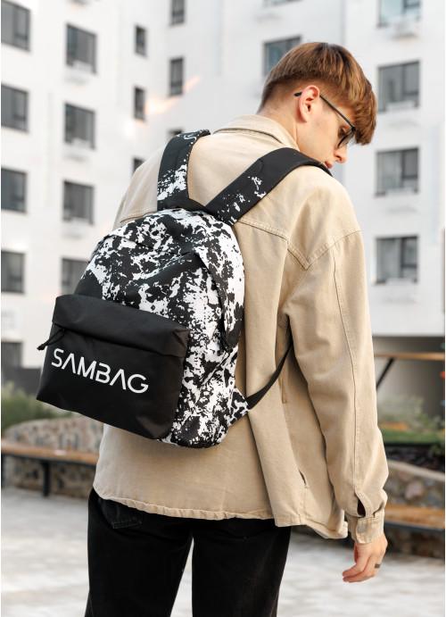 Городской рюкзак мужской Sambag Split тканевый Черный (10470331440)