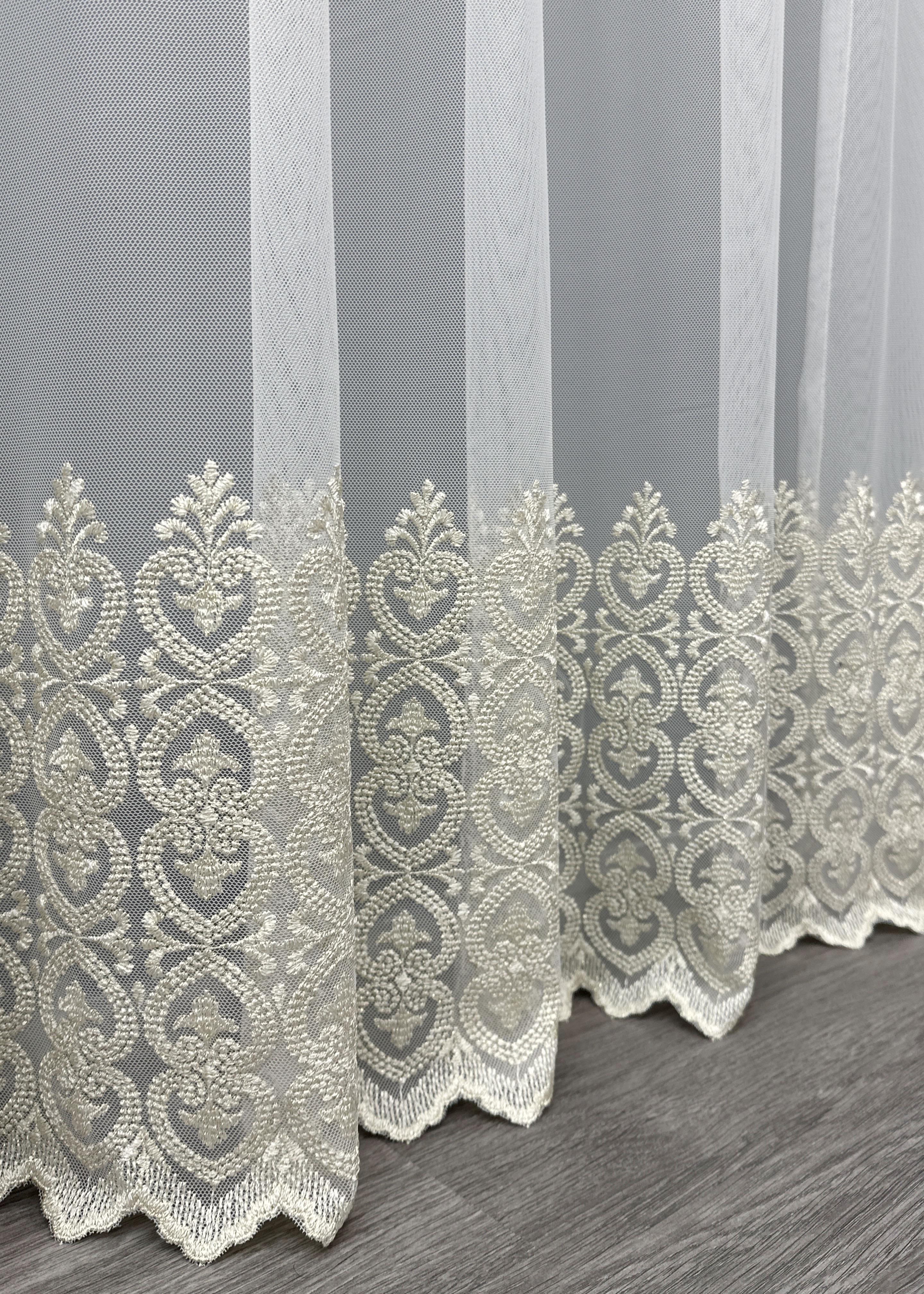 Тюль VR-Textil 1633т Грек-сітка з вишивкою та люрексом 300х270 см Молочний/Бежевий (42-0594) - фото 7 Тюль VR-Textil 1633т Грек-сітка з вишивкою та люрексом 300х270 см Молочний/Бежевий (42-0594) - фото 7