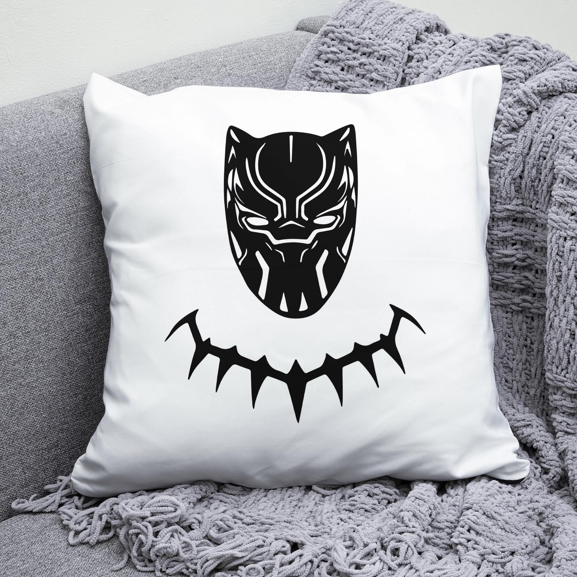 Плюшевая подушка квадрат с принтом Black Panther