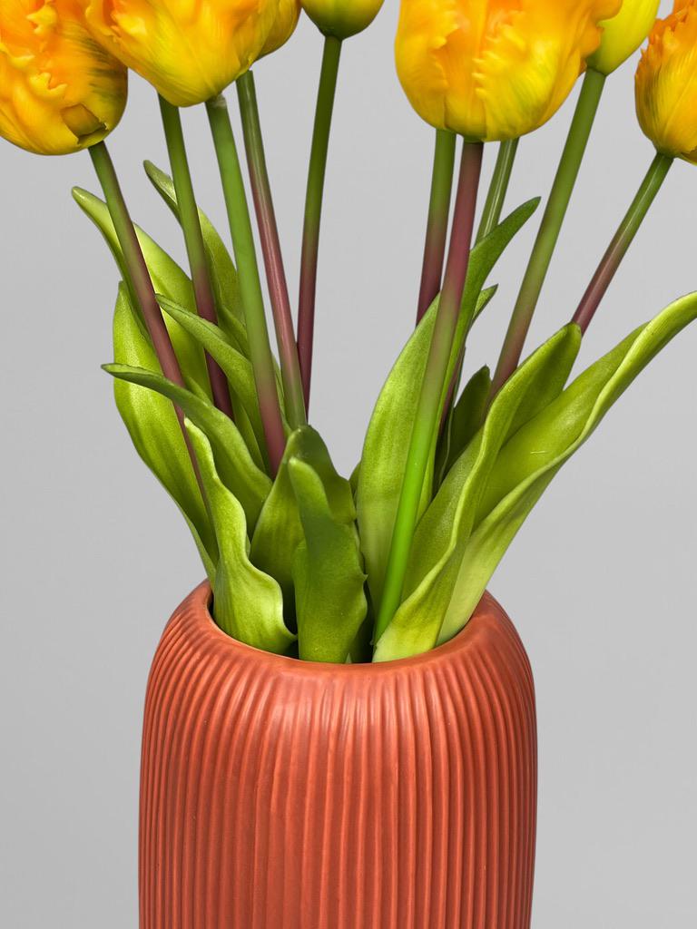 Букет штучних кучерявих тюльпанів 5 шт. 40 см Жовтий (К07048) - фото 9