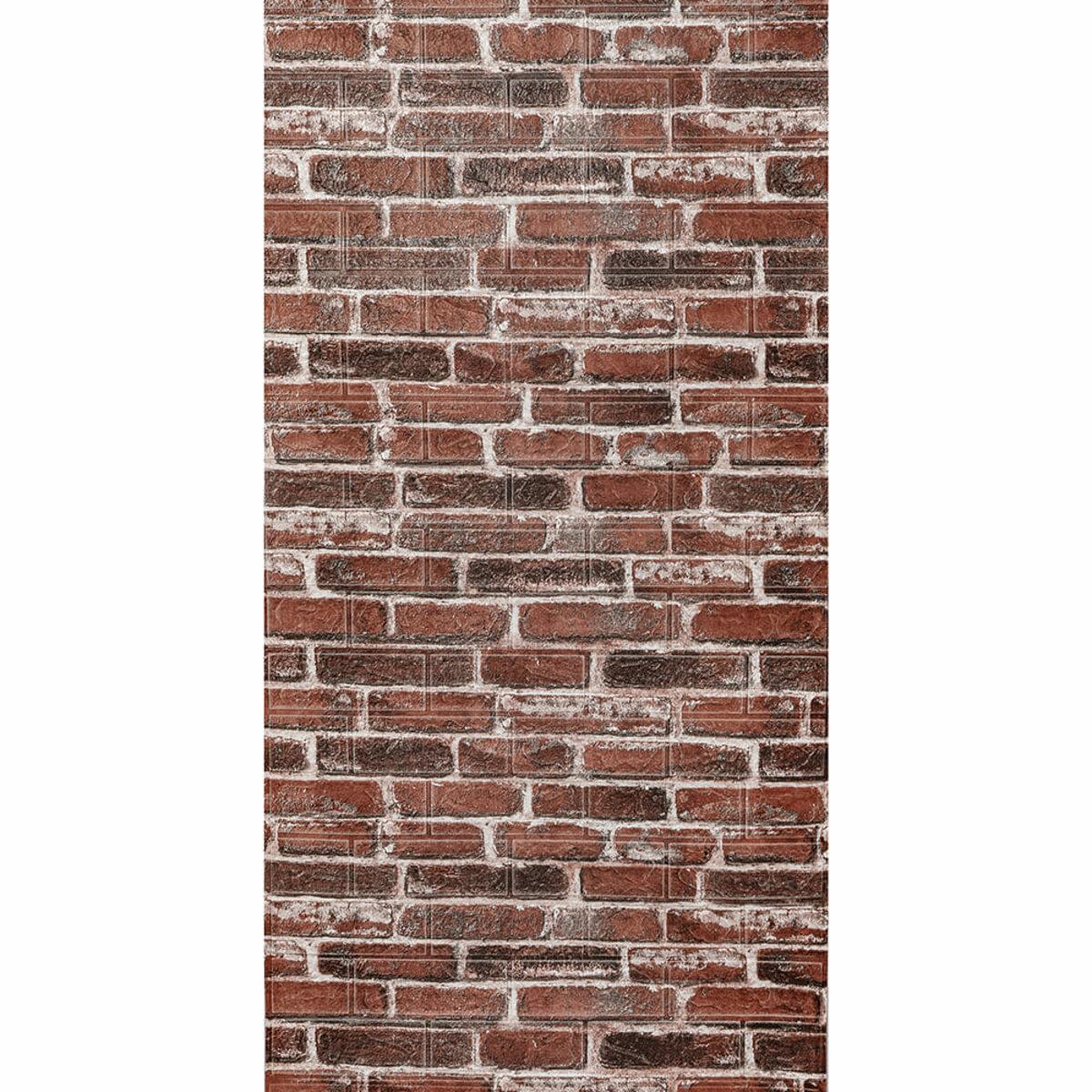 Панель самоклеящаяся 3D под катеринославский кирпич 3080x700x3 мм Красный (SW-00001761)