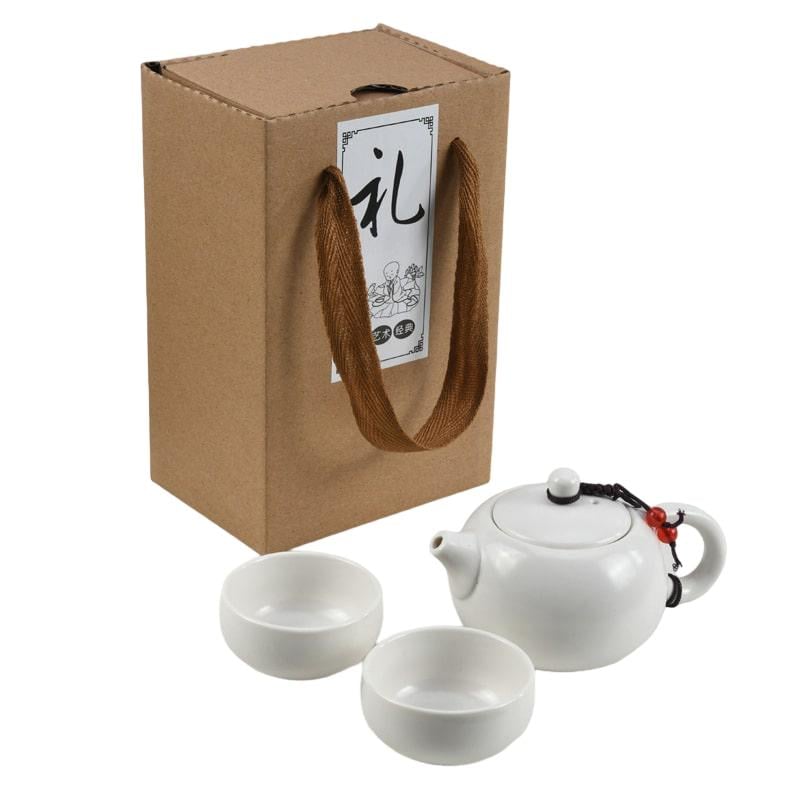 Чайний набір для подорожей UFT чайничок та 2 піали White (TSET7) Чайний набір для подорожей UFT чайничок та 2 піали White (TSET7)