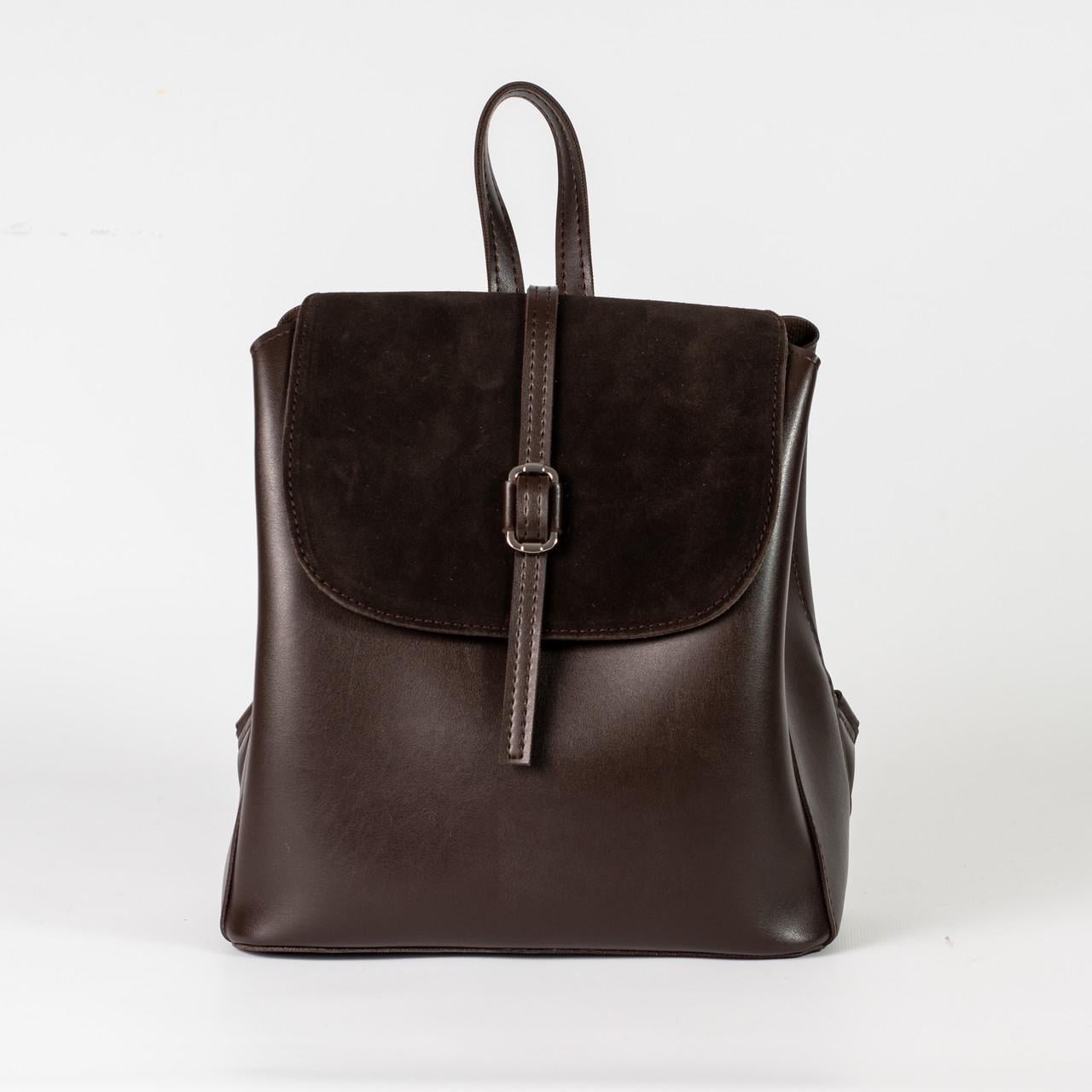 Рюкзак жіночий Next Level Bags з екошкіри та еко-замшаі 26х12х28 см Коричневий (01-2522)