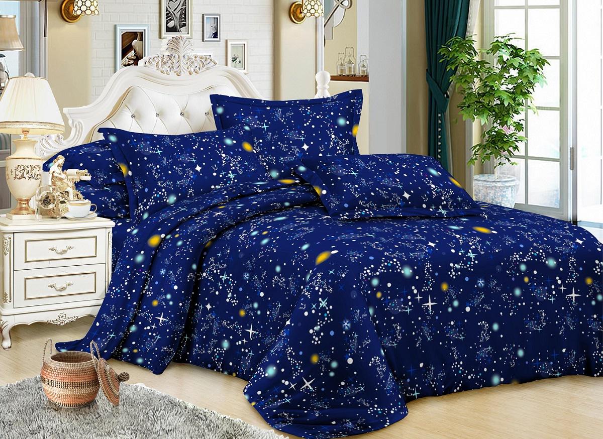 Комплект постельного белья Zastelli 72 жатка двуспальное 175х210 см Синий