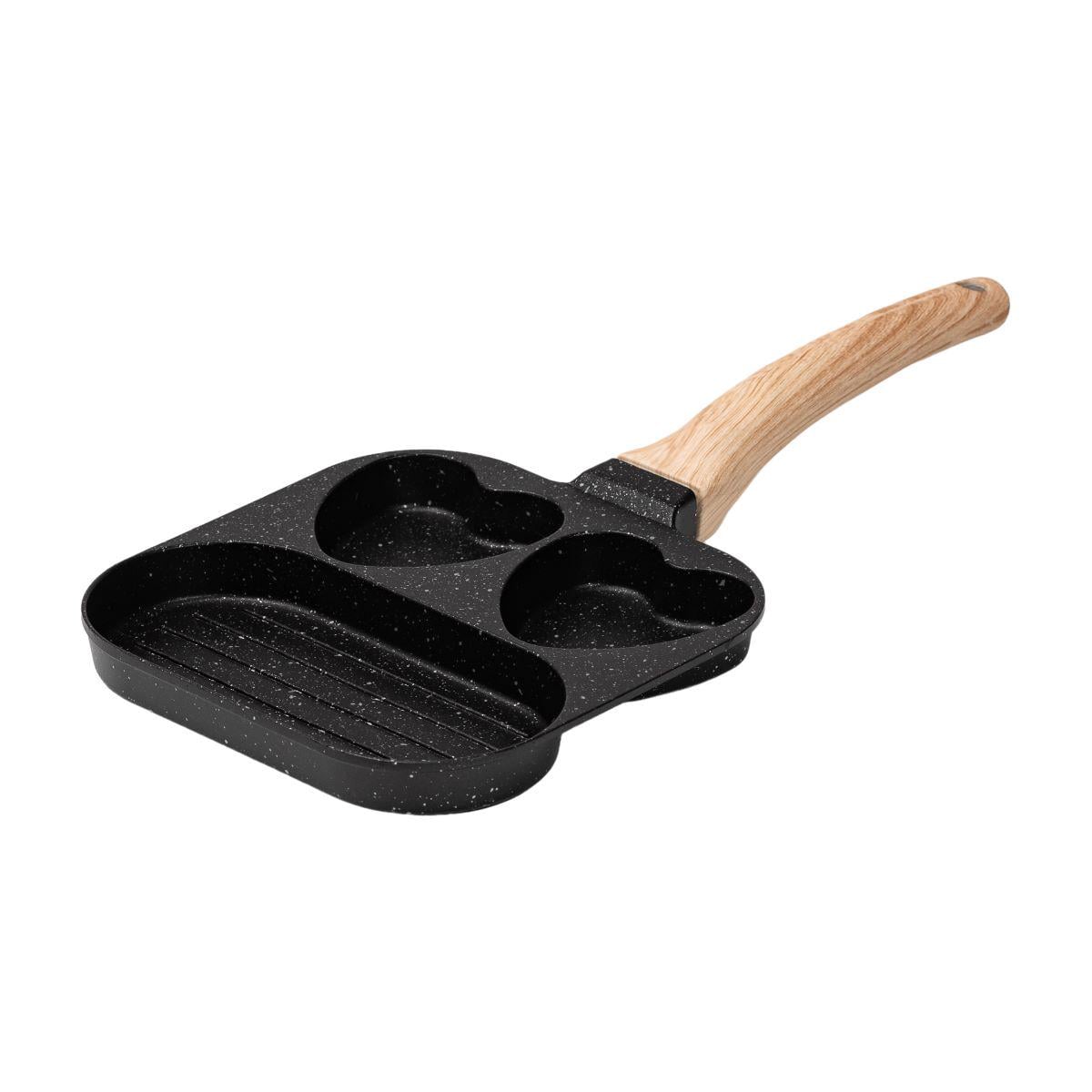 Сковорода квадратная порционная на 3 секции с антипригарным покрытием для всех плит Черный (HP39569B)