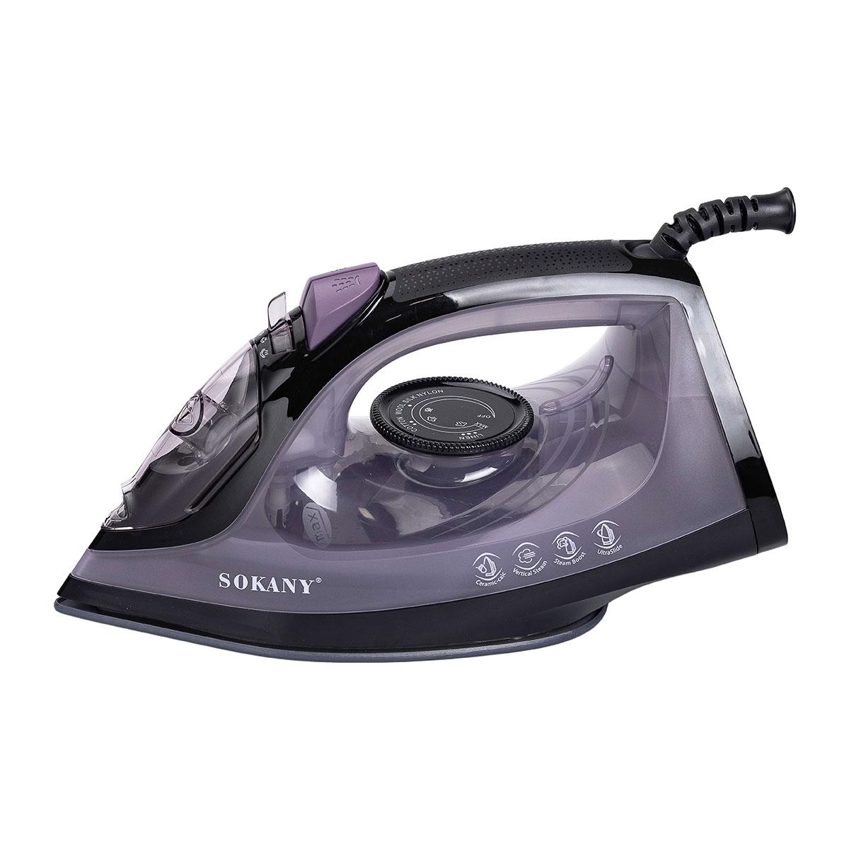 Утюг паровой ручной Sokany с керамическим покрытием бытовой с автоотключением 1800 Вт Фиолетовый (5920) - фото 5